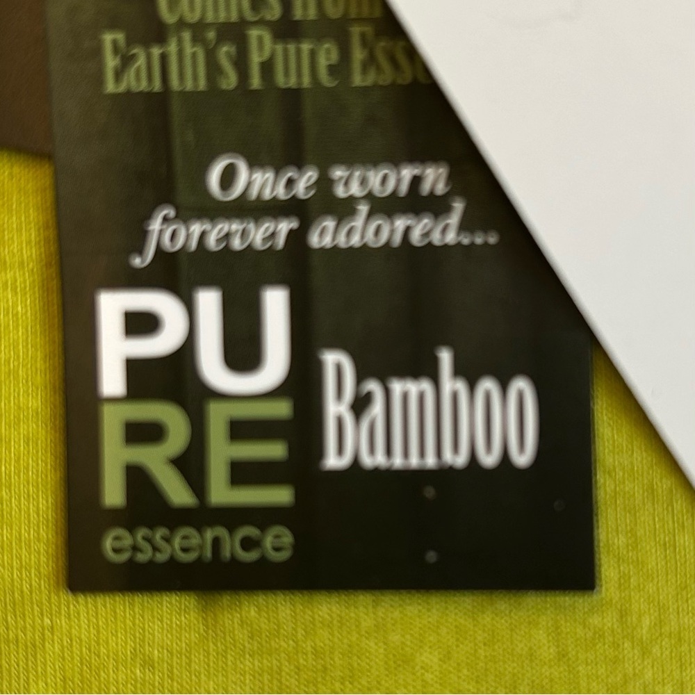 Pure Essence Lime Green Bamboo Top,   Size L - Picture 6 of 6